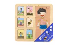 Fából készült puzzle emberi test/sport fóliában 30x30cm 12m+