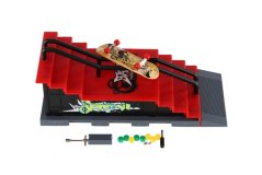 Skatepark - skateboard pentru degete cu rampă, plastic, 8 cm, cu accesorii într-o cutie