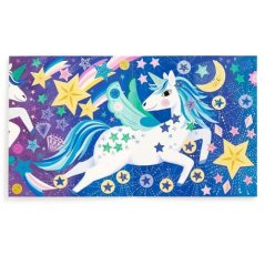 Mudpuppy Sada třpytivých samolepek se scénou Kouzelní jednorožci