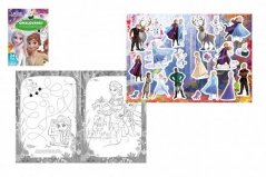 Libro da colorare con adesivi Regno di ghiaccio/Frozen A4