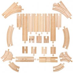 Bigjigs Rail Zestaw drewnianych torów 25 elementów