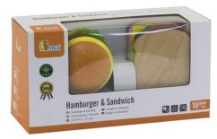Hamburguesa y sándwich de madera de Viga