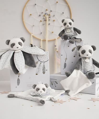 Doudou Gift - panda en peluche avec couverture 28 cm