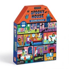 Mudpuppy Haunted House - Puzzle în formă de casă 100 de piese