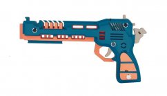 Woodcraft Drevené 3D puzzle Gumová páska Gun Wolf