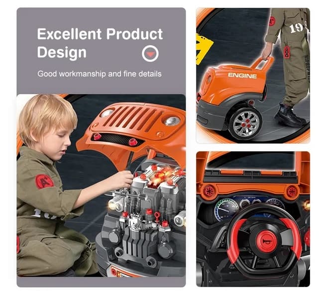 Atelier auto OFF-ROAD pentru copii, set mecanic auto pentru copii
