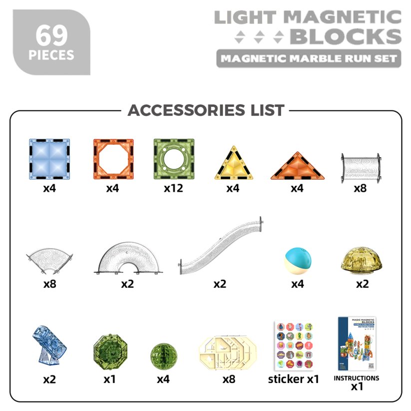 Magnetická stavebnice Město 69 ks