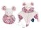 Doudou Souris dormeuse rose 3en1