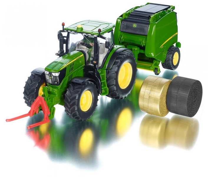 SIKU Farmer - John Deere traktor + bálázó 1:32