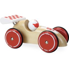 Vilac Racing car XL natural cu aripă albă