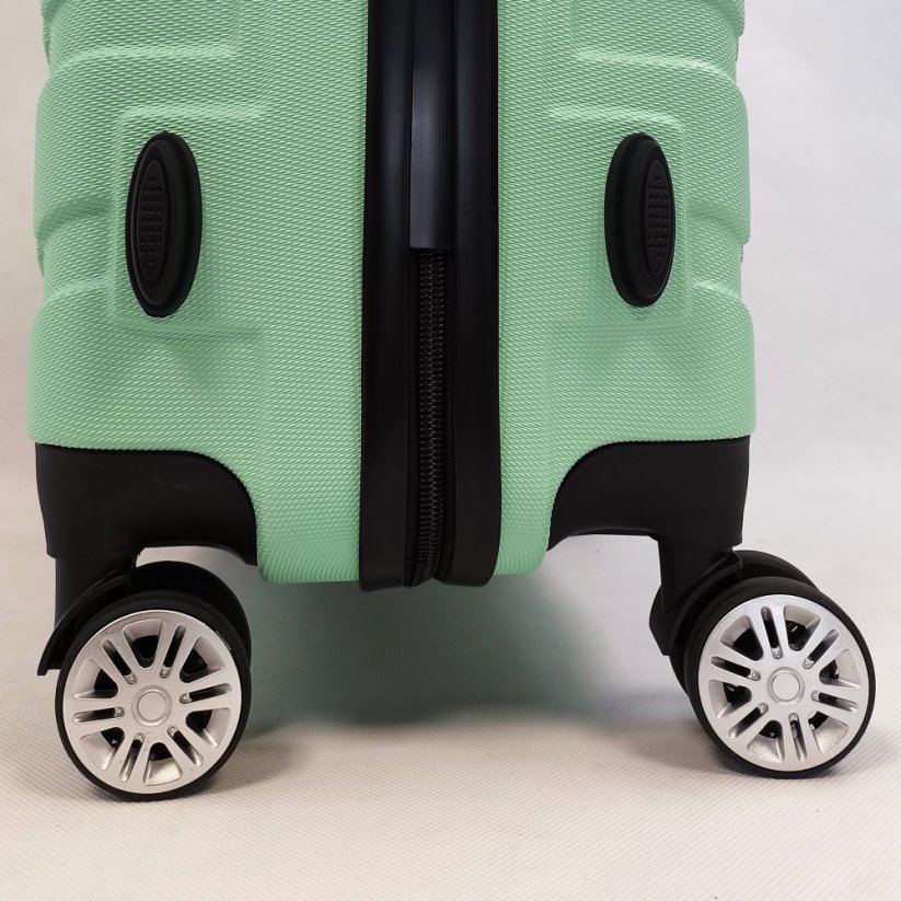 Bavy Cestovní kufr skořepinový Ribs Light green - set 3 ks