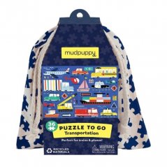 Mudpuppy Puzzle Vehículos en bolsa de tela 36 piezas