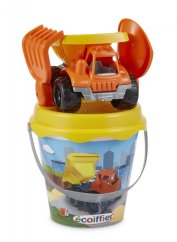 Ecoiffier Wiaderko z samochodem budowlanym i akcesoriami, 17 cm