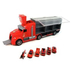 Bavytoy Camion cu camioane de pompieri
