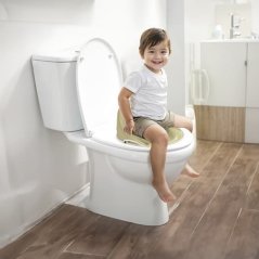 Csúszásgátló WC-ülőke magas háttámlával, világoszöld színű