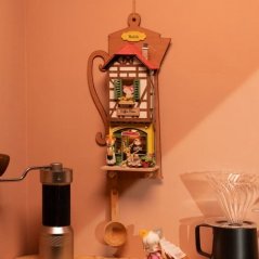 Miniaturowy dom RoboTime do zawieszenia w leniwej kawiarni