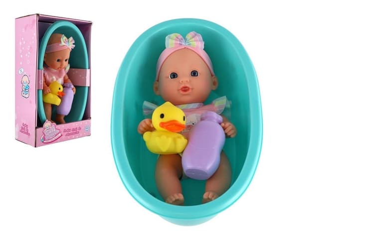 Păpușă bebeluș 26cm cu cadă de baie și accesorii
