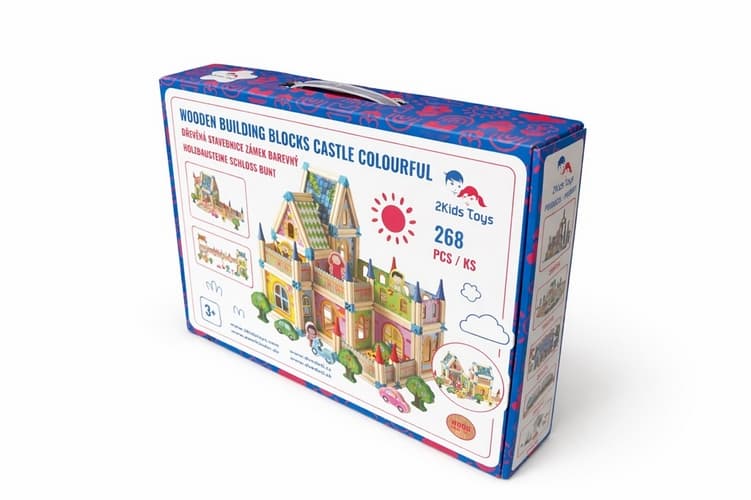 2Kids Toys Dřevěná stavebnice Zámek barevný