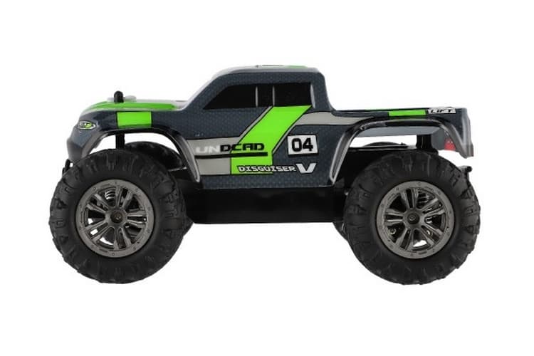 Auto RC pick up terénní plast 25cm 2,4GHZ na baterie šedo-zelený v krabici