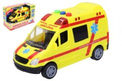 Ambulanță mașină de salvare plastic 14,5cm pe baterie