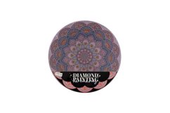 Diamantové malování mandala - květina fialová průměr 30cm s doplňky ve fólii