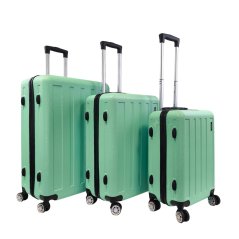 Bavy Cestovní kufr skořepinový Stripes Light green - set 3 ks