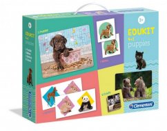EDUkit - Puppies 4en1 (juego de memoria, 60 puzzles, dominó, 6 bloques)