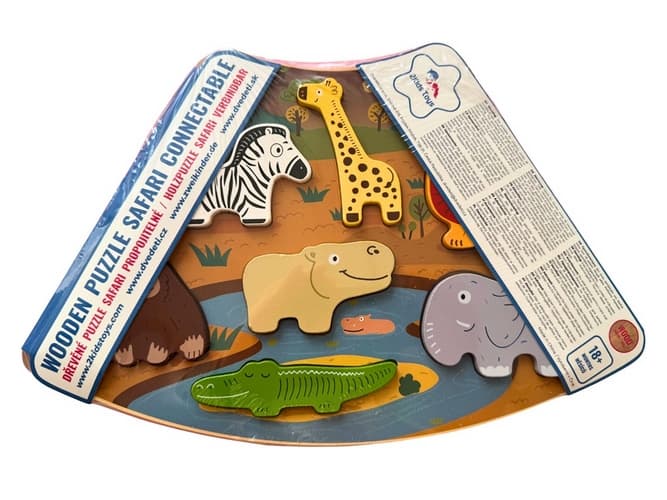 2Kids Toys Dřevěné puzzle Safari propojitelné