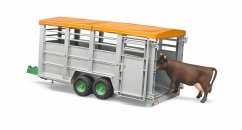 Bruder 2227 Remolque de transporte de animales con figura de vaca