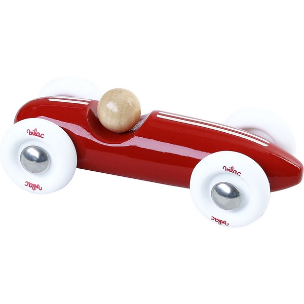 Vilac Voiture en bois mini Grand prix vintage rouge