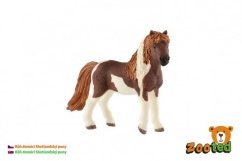 Cheval domestique Poney Shetland zooted en plastique 12cm dans un sac