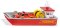 Siku Super 2117 - bateau transportant un camion de pompiers 1:50