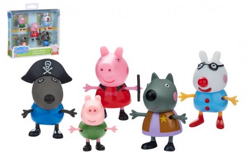 TM Toys PEPPA PIG - maškarní šaty, set 5 figurek