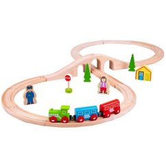 Bigjigs Rail Calea ferată de tren din lemn figura opt