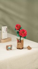 RoboTime Puzzle 3D en bois Camélia rouge