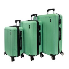 Bavy Cestovní kufr skořepinový Stripes Light green - set 3 ks
