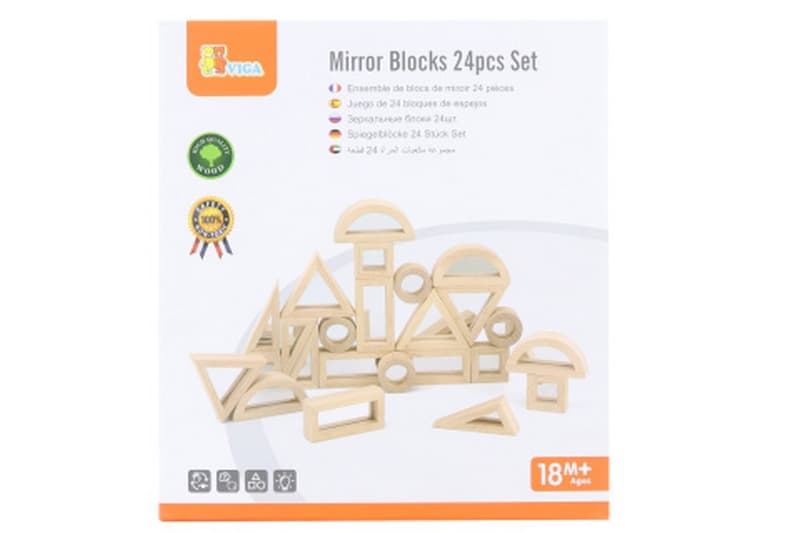 Miroir cubes en bois 24 pièces