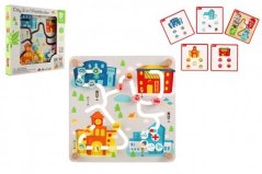 Puzzle/labyrinthe éducatif Ville/Recyclage 2en1 en bois 30x30cm en boîte