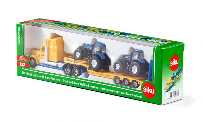 SIKU Super 1805 - Ciągnik z traktorem i 2 ciągnikami New Holland 1:87