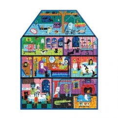 Mudpuppy Nawiedzony dom - Puzzle w kształcie domu 100 elementów