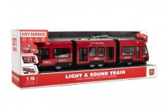 Tram/Train, 44 cm, volant d'inertie en plastique à piles, avec son et lumière.