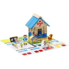 Jeujura Kit en bois de 60 pièces Clinique vétérinaire