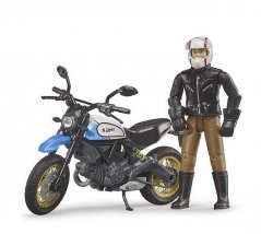 Bruder 63051 BWORLD Moto Scrambler Ducati Desert Sled avec cavalier