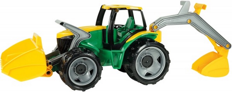 Lena 2080 Traktor z łyżką i koparką, żółto-zielony