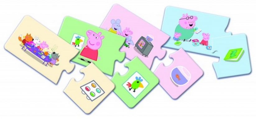 Joc Link-uri puzzle Peppa Pig 14 perechi joc educațional într-o cutie 21x14x4cm