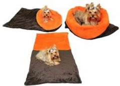 Marysa pelíšek 3v1 pro psy, tmavě šedý/oranžový, velikost XL