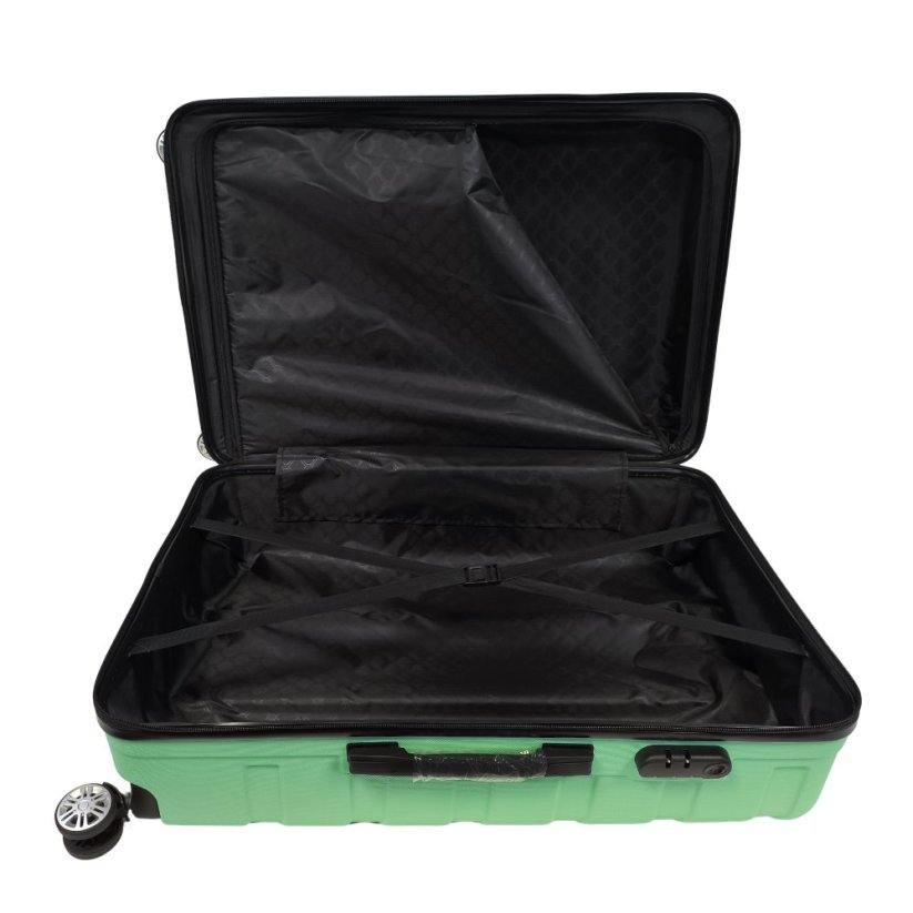 Bavy Cestovní kufr skořepinový Ribs Light green - set 3 ks
