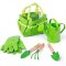 Bigjigs Toys Juego de herramientas de jardín en bolsa de lona verde
