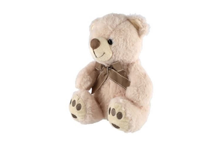 Peluche ourson assis avec noeud