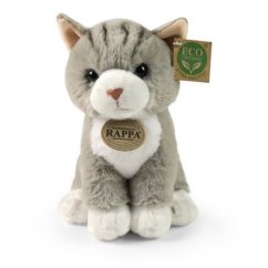 Rappa Pluszowy kot siedzący szary 23 cm SOFT COLLECTION, ECO-FRIENDLY